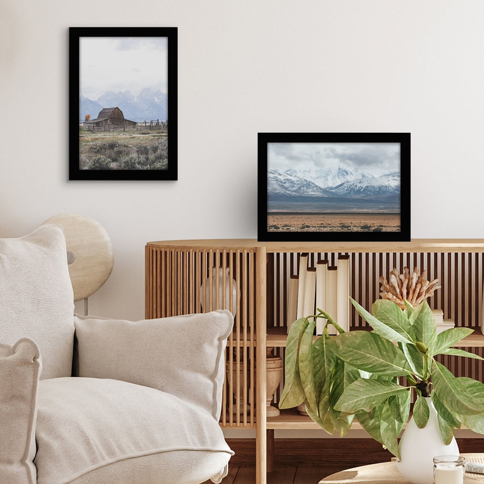 Americanflat 8x12 Picture Frame with Shatter-Resistant Glass Signature Collection Gallery Style Frames - Black