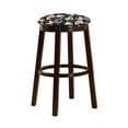 thumbnail image 1 of The Furniture King Bar Stool 29" Tall Wood Dark Brown Espresso Kitchen Game Room Swivel Seat Stool Featuring the Choice of Your Favorite Novelty Theme Fabric Covered Seat Cushion (Poker), 1 of 1