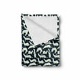 thumbnail image 2 of Weasel Soft Flannel Fleece Throw Blanket, Mammal Mustela Animal Wildlife Tropical Hipster Graphic Repetition, Cozy Plush for Indoor and Outdoor Use, 50" x 70", Off White Petrol Blue, by Ambesonne, 2 of 6