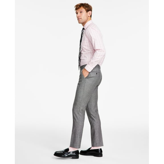 Tommy Hilfiger Men's Modern Fit Stretch Suit Dress Pants Black White 36 x 32