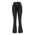 thumbnail image 5 of ADSSDQ Flare Jeans for Women Women's Bootcut Bell Bottom Jeans High Waisted Stretch Slimming Button Up Denim Pants with Pockets Black XL, 5 of 5