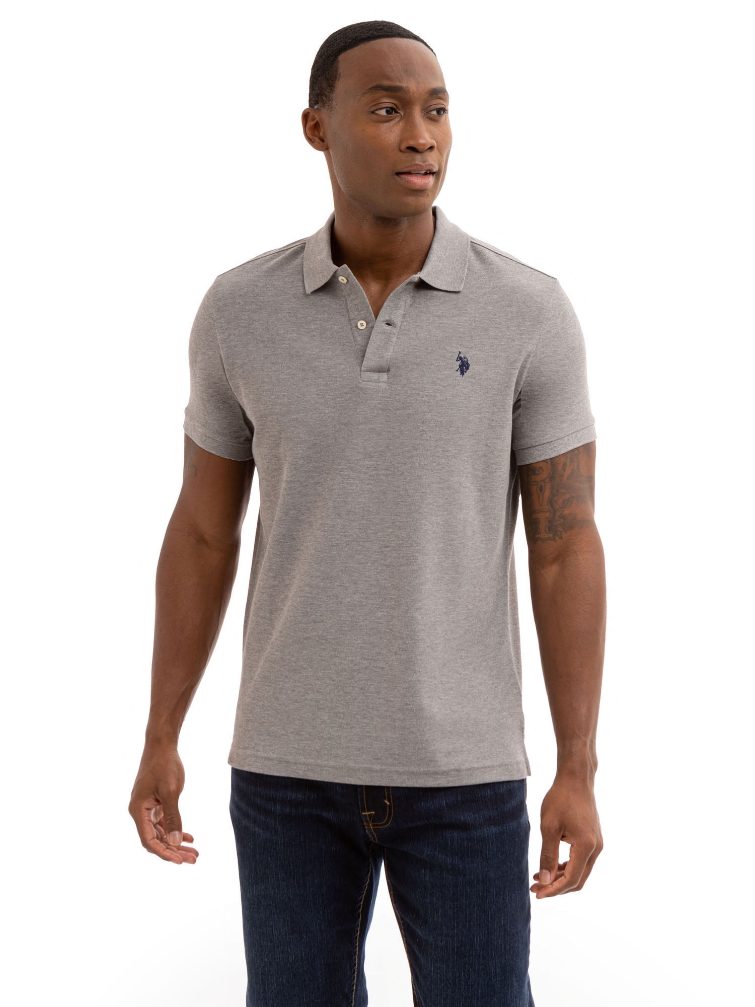 トップス ANCELLM S/S POLO SHIRT GRAY 1 U.S. Polo Assn. Men's Performance Pique Polo Shirt - Walmart.com