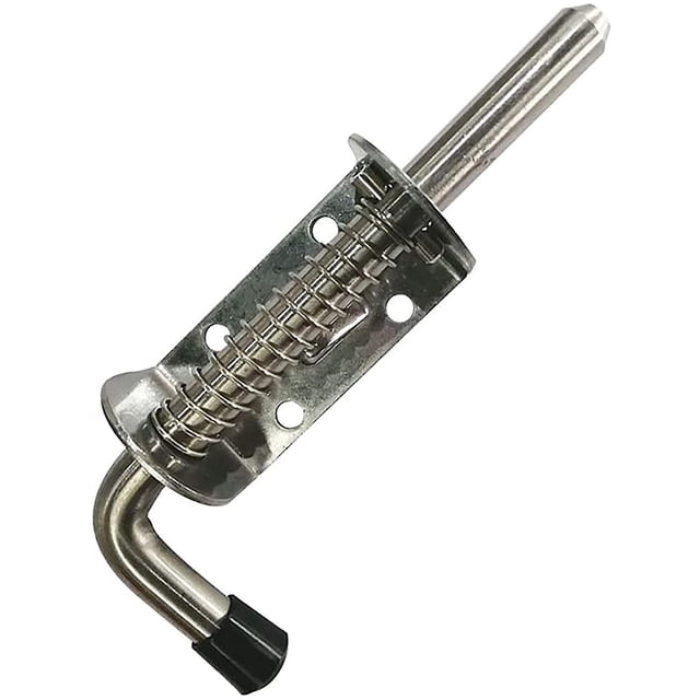 Pestillo de resorte, pestillo de cobertizo, acero inoxidable 304 duradero para puerta, puerta, furgoneta, contenedor (1 unidad, plateado) brillar Electrónica