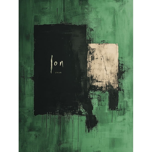 Qisvanset Framed Canvas Wall Art 12x16 Inch Green John Minimal Typography Bible Print Art