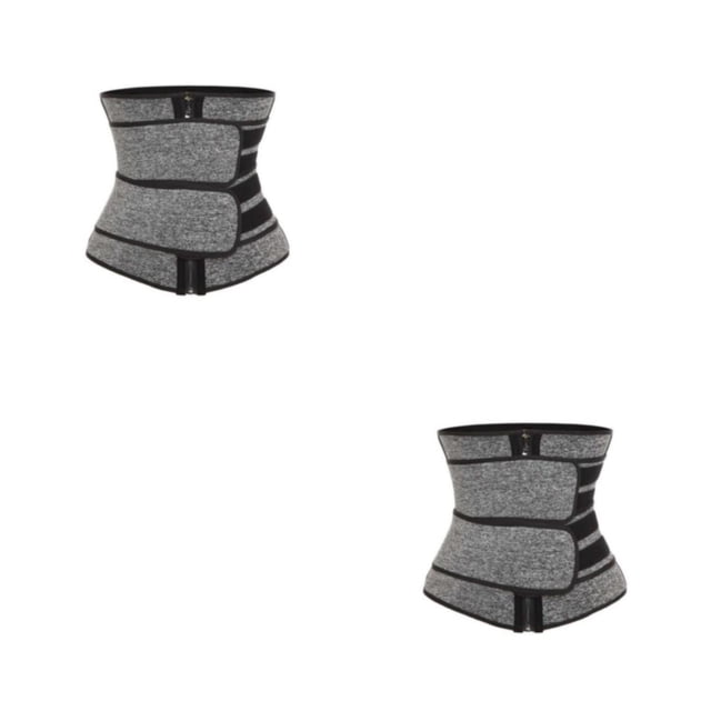 Entrenador de cintura Seitruly Corsé de entrenamiento Neopreno Gris 2Conjunto