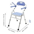 thumbnail image 3 of 330lbs Folding Shower Chair Bench Bath Seats with Back & Arms Height Adjustable, 3 of 20