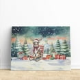 thumbnail image 3 of Merry Christmas Santa Reindeer Antlers Australian Shepherd Sleigh Xmas Winter Holiday Horizontal Matte Canvas Poster Aussie Dog Lover Gifts Wall Art Home Decor - 00023, 3 of 5