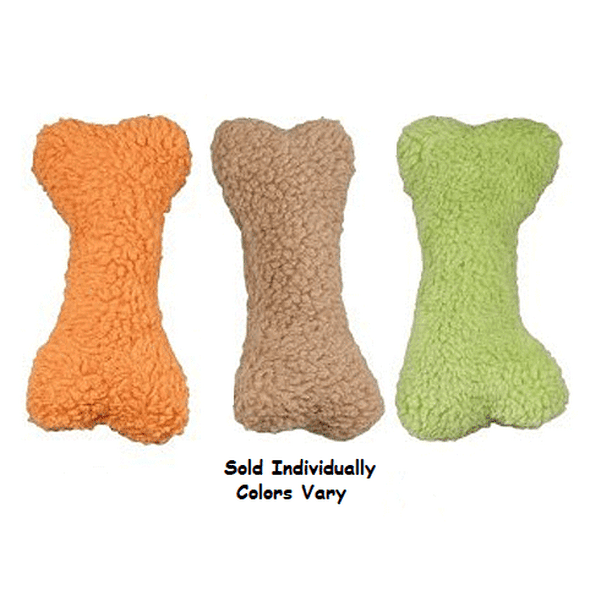 Fleece Dog Bone Toy Plush 9" Vermont Soft Textured Squeakers Assorted