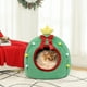thumbnail image 4 of Decoraciones navideñas Bocqde Cama navideña para gatos Cama para perros Cama cálida para mascotas de otoño e invierno Casa para gatitos Suministros para mascotas Cama desmontable para mascotas Villa, 4 of 6
