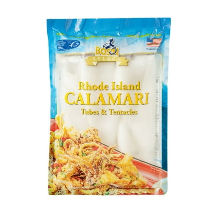 Bos’n Frozen Medium Rhode Island Calamari Tubes & Tentacles, 1 lb. MSC Certified. Contains: Squid.