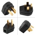 thumbnail image 4 of 1pc 50A 125/250V Straight Blade Plug NEMA 14-50P, Solid Brass Blades,  ABS, Easy to Wire, Replacement Plug, for Dryer, RV, Generator, 4 of 7