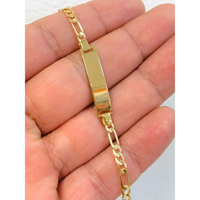 Infant Baby Boy Girl Bracelets, Child ID Bracelets, Adjustable IP Gold  plated Stainless Steel Link Chain Bracelets.