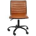 thumbnail image 3 of Scranton & Co Contemporary Vinyl Low Back Swivel Office Chair in Brown, 3 of 11