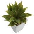thumbnail image 6 of Nearly Natural Plastic 9" Green Mini Agave Artificial Plant with Planter (Set of 3), 6 of 10