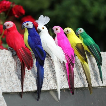 

HLONK 25/35cm Artificial Parrot Animal Bird Lawn Model Ornament Yard Garden Decoration