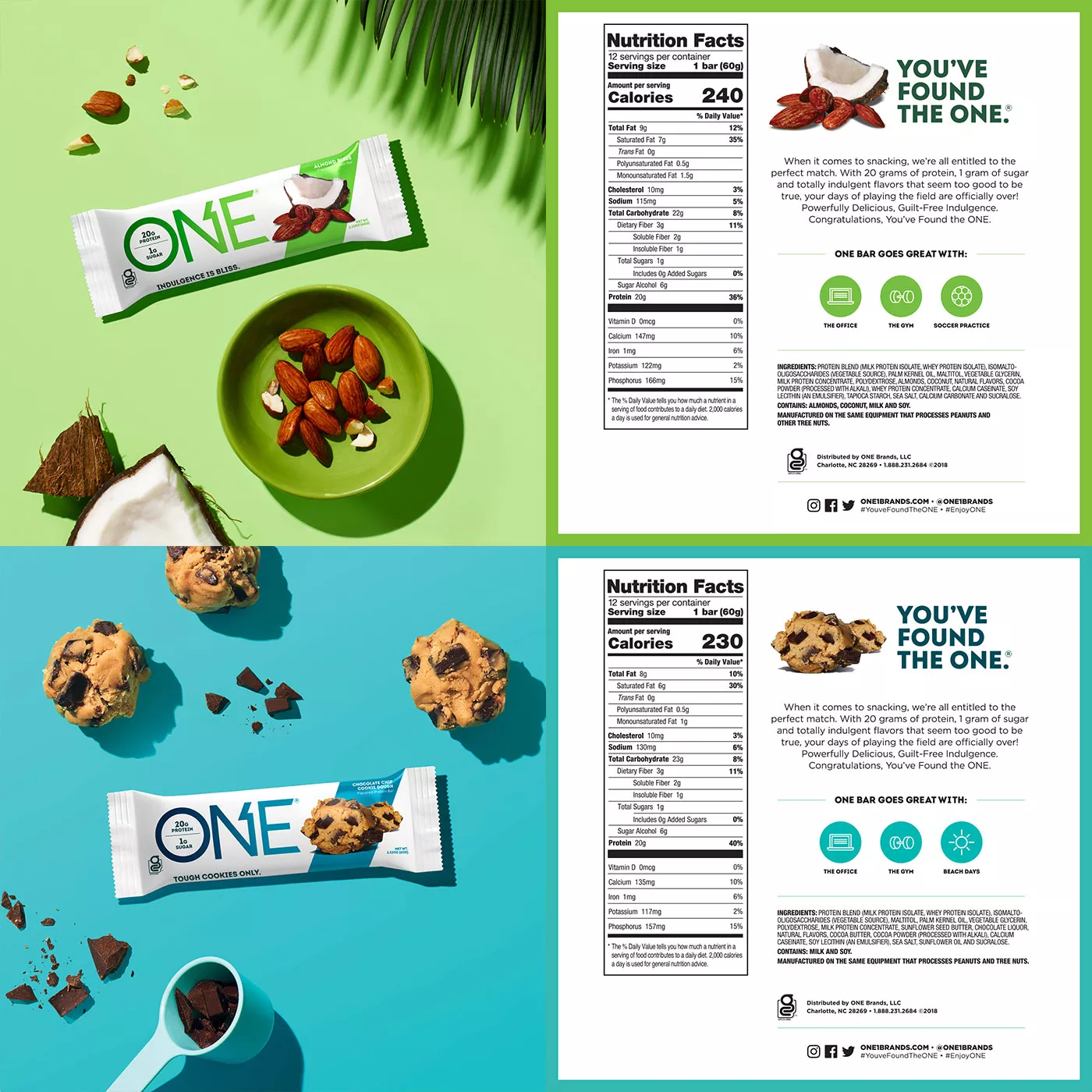 One Protein Bars, Variety Pack Sampler, Gluten Free 20g Protein and Only 1g Sugar, 2.12 oz Bars (10 Pack)
