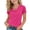 #1Hot Pink, variant on Acaics Girls Short Sleeve Ruched V Neck Basic T-Shirt, Soft Stretch Solid Color Casual Summer Tee Top for Kids Girls 4 to 15 Years Old