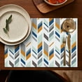 thumbnail image 5 of Multicolor Chevron Pattern Summer Placemats Table Placemats Set Of 4-Linen Kitchen Washable Placemats Table Mats 11.8"x17.7" Non-Slip Heat Resistant, 5 of 6