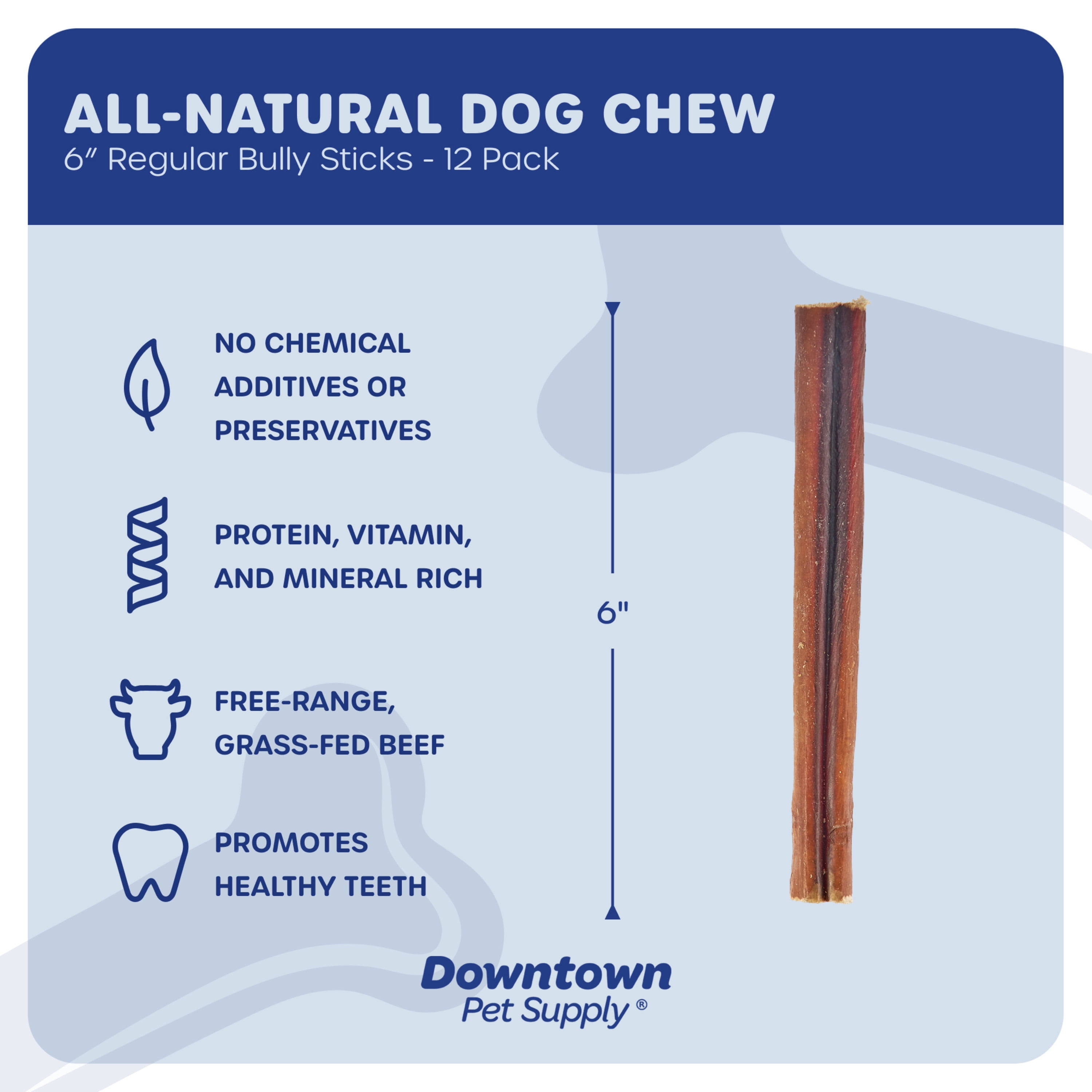 Downtown Pet Supply Bully Sticks For Dogs Free Range Dog Chews 12 Pack