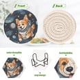 thumbnail image 4 of Dogs Astronauts Space 6 Pcs Drink Coasters with Holder Absorbent Coasters Woven Coasters for Drinks Table Desk Protection Home Decor, 4 of 7
