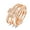 Rose Gold, variant on Four Leaf Clover Ring for Women Featuring Rotating Clover and Sparkling Zircon Accents Adjustable Size Sparkle
