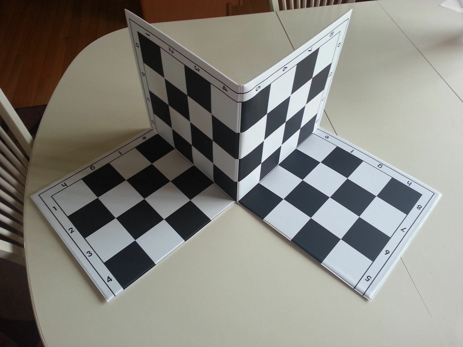 Double Folding Black White Tournament Chess Board 20" with 2.25" squares 