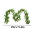 thumbnail image 2 of Couronne de Fleurs Baies Rouges 185cm Douce pour Cheminée Escalier et Décorations de Fête, 2 of 6