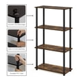 thumbnail image 3 of Furinno TURN-N-TUBE Storage Shelves, 4-Tier Book Shelf, Corner Shelf, Toolless Open Shelves, for Organization and Storage, Living Room, Bedroom, Entryway, Laundry, Amber Oak, 3 of 4