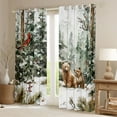 thumbnail image 2 of Feelyou Rustic Cea Wildlife Curtains Pack of 2 (42x84 Each), Winter Christmas Tree Curtains Blackout, Watercolor Art Bedroom Curtains, Curtains and Drapes Room Decor, 2 of 6