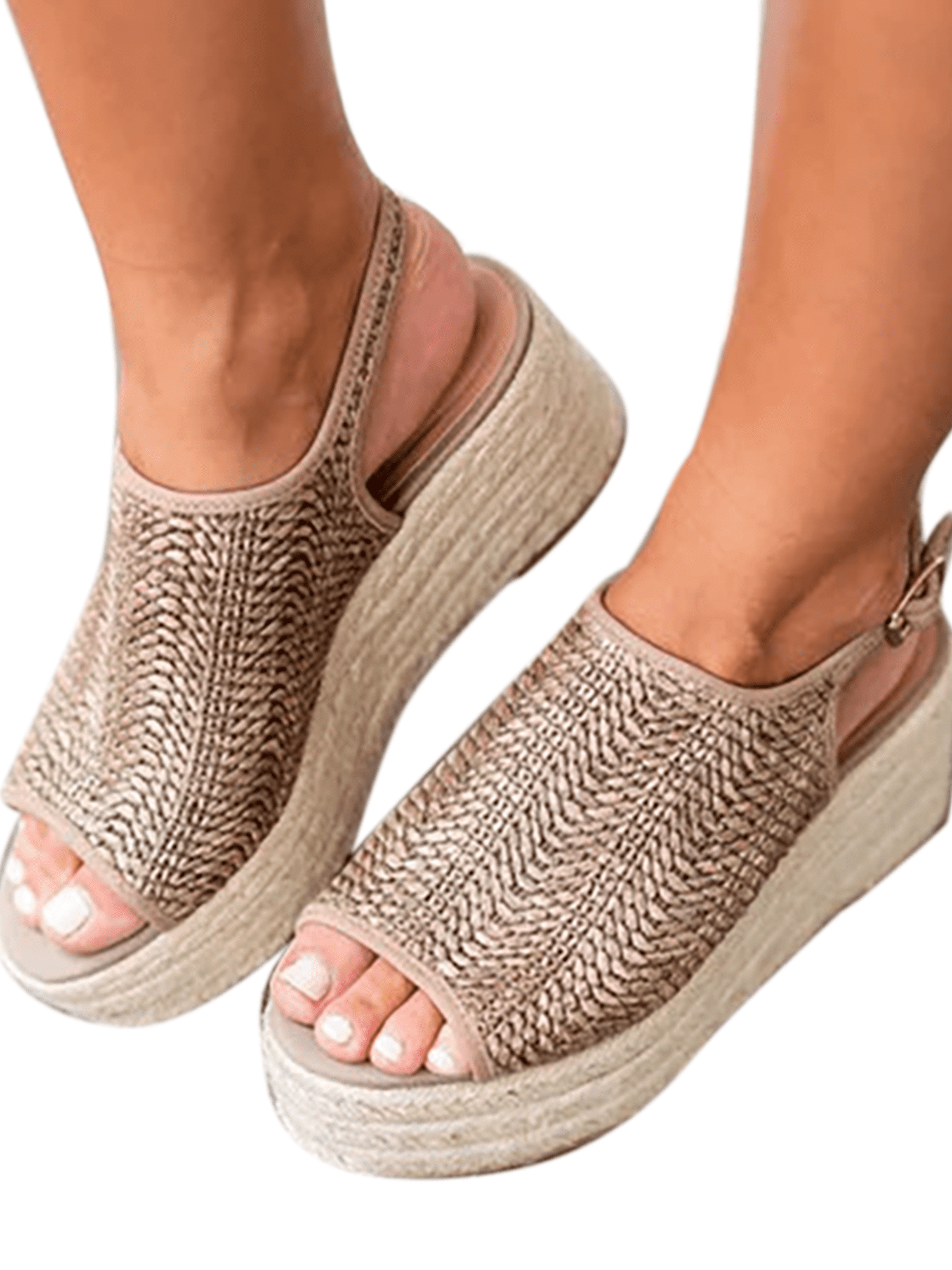 peep toe slingback espadrille platform sandals