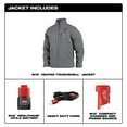 thumbnail image 2 of Milwaukee 204G-212X M12 TOUGHSHELL Lithium-Ion Cordless Heated Jacket (3 Ah) - 2XL, Gray, 2 of 12