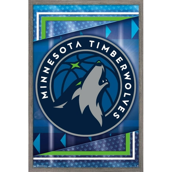 NBA Minnesota Timberwolves - Logo 17 Wall Poster, 14.725" x 22.375", Framed