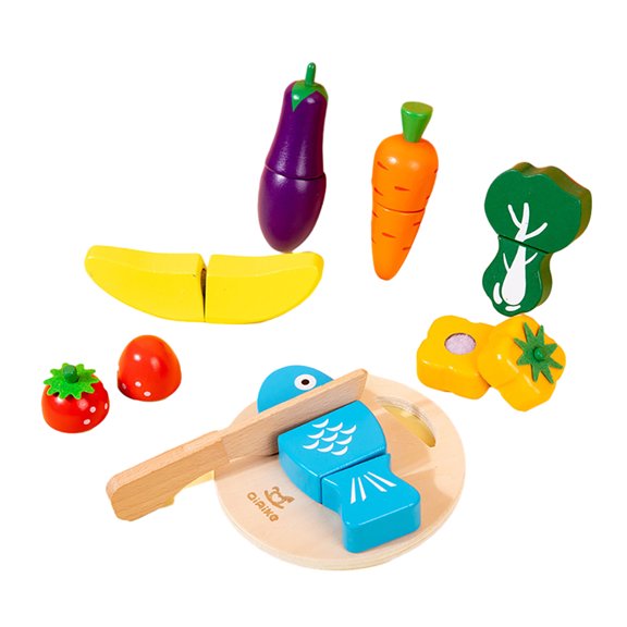 Godderr Toddler Kids Toys Simulation Fruit Vegetable Cutting Set Toys for 3-10Y Baby Boy Girl Toys-Small