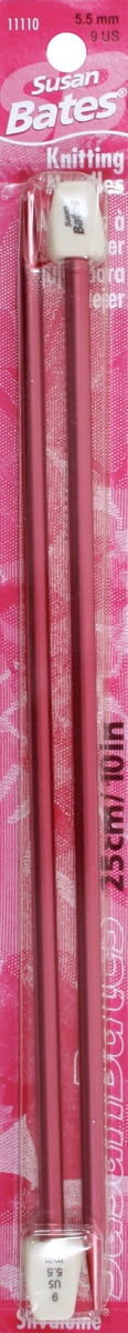 Silvalume Single Point Knitting Needles, 10', Size 9, Red