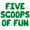Green, variant on Letter Balloons - FIVE SCOOPS OF FUN 16" Inch Alphabet Letters Foil Mylar Balloon 5th Birthday Party Banner (Blue)