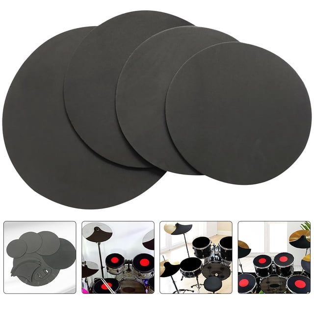 ELAYARD 8Ud Almohadillas Tapas Mute Para Batería Fácil De Instalar Y Portátil Color Negro