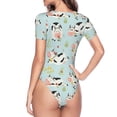 thumbnail image 4 of Easygdp Cute Cows Women'S Waist-Cinching Short-Sleeved Onesie, Olastic Onesiet,Snaps At Bottom,Easy To Put On And Take Off - Small, 4 of 9