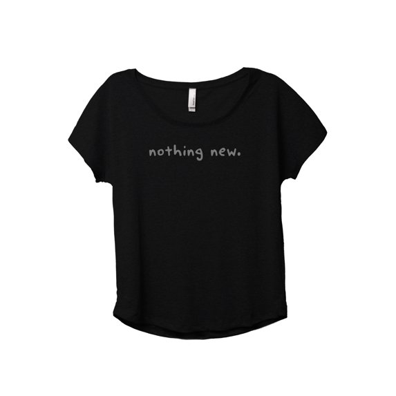 Nothing New Women's Fashion Slouchy Dolman T-Shirt Tee Heather Black Large