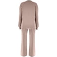thumbnail image 5 of Unir Women Solid Loungewear 2 Piece Set, Crew Neck Loose Sweatshirt & Elastic Drawstring Wide Leg Pants Relaxed Home Wear True To Size, 5 of 7
