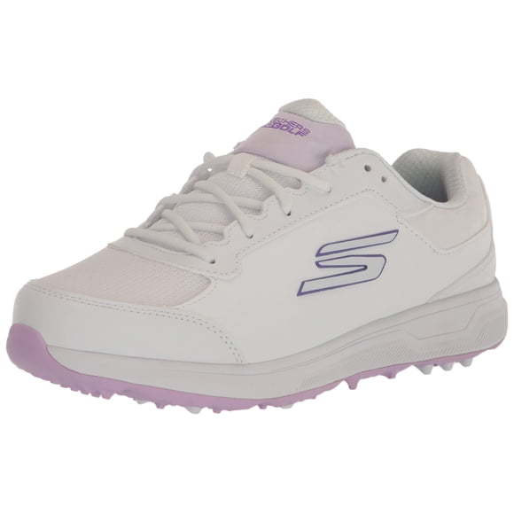 Skechers Women's Prime Relaxed Fit Spikeless Golf Shoe Sneaker, White/Lavender, 7