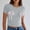Gray, variant on pstuiky Womens T Shirts Oversized Short Sleeve Solid Color Fashion Clothing Lightweight Loose Fit Crew Neck Basic Tshirts Women'S Workout Tops