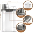 thumbnail image 4 of TIOVERY Upgraded Dog Food Storage Container, 3-4 Lbs Cat Food Container Airtight - Pet Food Container Dispenser with Pour Spout, Measuring Cup and 4 Seal Buckles for Dogs, Cats, Birds (Grey), 4 of 9