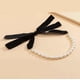 thumbnail image 3 of Collar con nudo de cinta negra de perlas de imitación, cadena de clavícula, collar de perlas de moda europea y americana,, 3 of 5