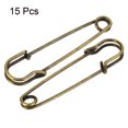 thumbnail image 3 of Uxcell 2.36 inch Large Metal Sewing Pins Safety Pins for Office Home Bronze Tone 15 Pack, 3 of 5