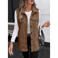 thumbnail image 5 of SHEWIN Womens Fleece Vest Sherpa Jackets Button Down Sleeveless Long Vest Winter Fall Warm Coat Outerwear, 5 of 6