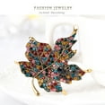 thumbnail image 6 of Teissuly Retro Colored Diamond Maple Leaf Brooch Plant Corsage Female Ornament, 6 of 9