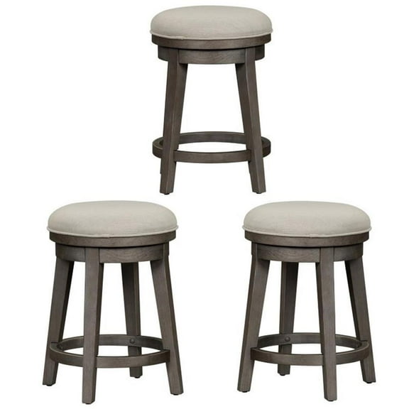Home Square 3-Piece Furniture Farmhouse Console Swivel Stool Set