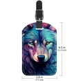 thumbnail image 6 of Square 2Pack PU Leather Wolf Cruise Luggage Tag with Privacy Cover and Name ID Tag for Travel Handbags Backpacks Luggage Tags, 6 of 6
