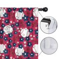thumbnail image 4 of Blackout Kids Curtains,Red Baseballs with Blue Flowers Pattern Childrens Insulated Curtains Set Of 2,Bedroom Essentials,Toddler Room Decor 42"x84", 4 of 5