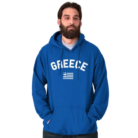 Greece Country Flag Soccer Fan Pride Hoodie Sweatshirt Women Men Brisco Brands M